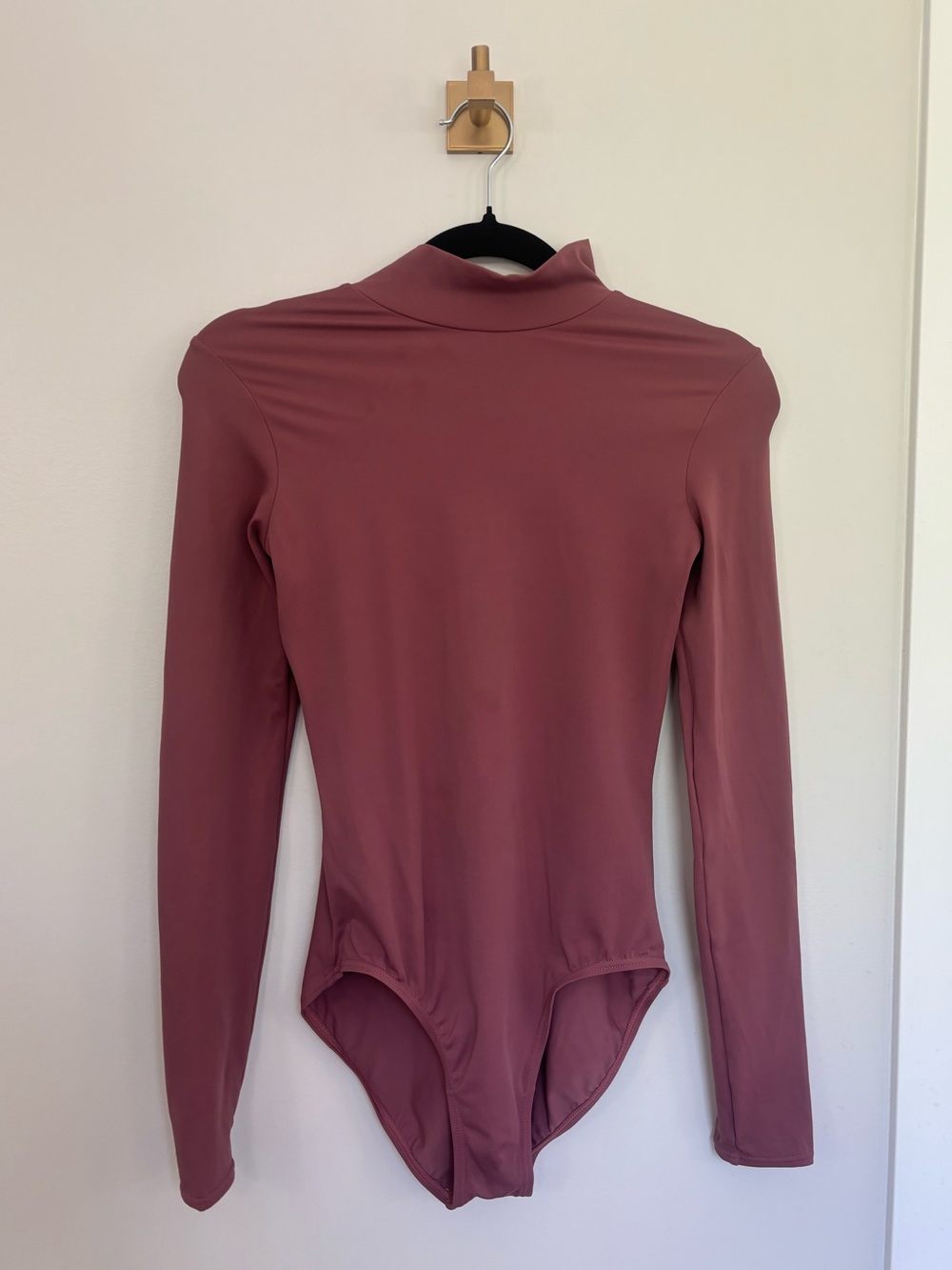 Weissman Dance Mauve Long Sleeve Mock Neck Bodysuit